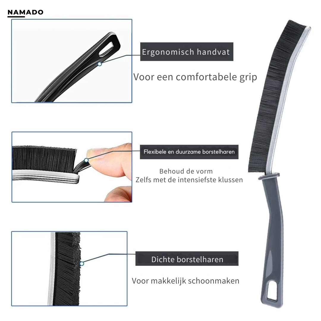 Moeiteloos schoonmaken met een borstel voor elk moeilijk bereikbaar oppervlak