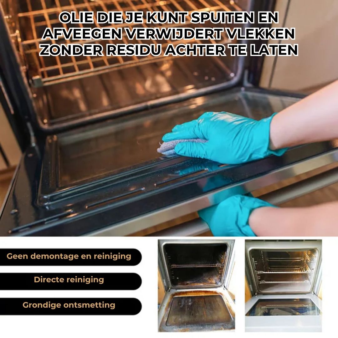 Brilvexa spray voor het reinigen van een oven met aangekoekt vuil