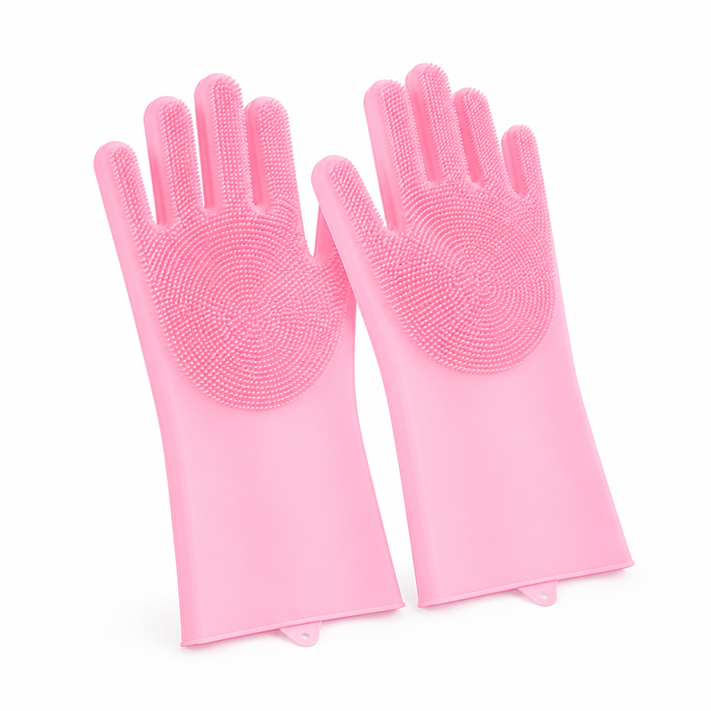 Set afwashandschoenen met geïntegreerde borstels voor de keuken