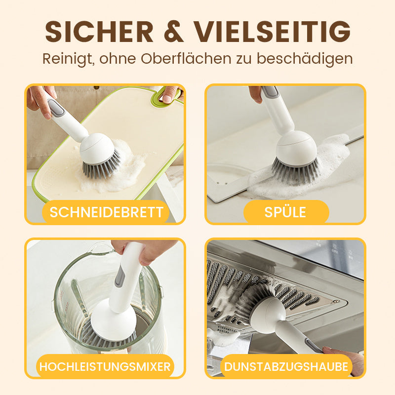Detail van de draaibare reinigingskop van de Glansiva vaatborstel