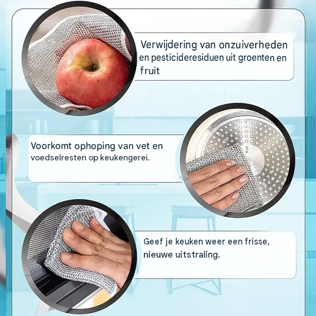 Vezelglans - Laat hardnekkig keukenvuil verdwijnen