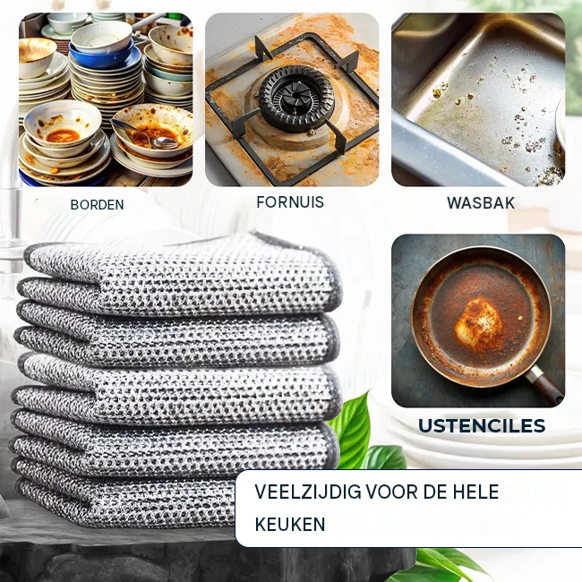 Vezelglans - Laat hardnekkig keukenvuil verdwijnen